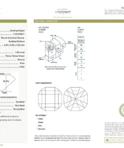 Alternative view of 1.00 carat Fancy Yellow-Green Diamond, GIA 1193729877