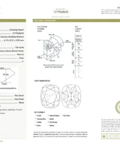 Alternative view of 1.04 carat, Fancy Intense Bluish Green Diamond, GIA 1219568652