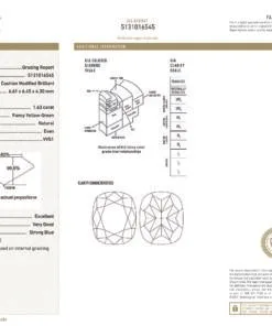Alternative view of 1.63 carat Fancy Yellow-Green Diamond, GIA 5131016545