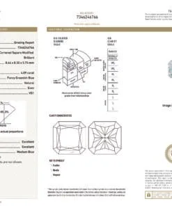 Alternative view of 4.09 carat Fancy Greenish Blue Diamond, GIA 7346246766