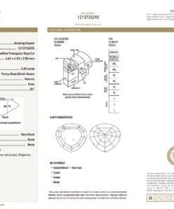 Alternative view of 0.39 carat Fancy Deep Bluish Green Diamond, GIA 1213733292